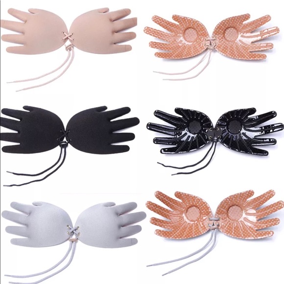 Hand Shape Push Up Strapless Bra A Gray - Picture 5 of 7